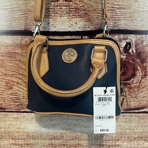 Giani Bernini Womens Faux Leather Crossbody Convertible Dome Handbag Purse